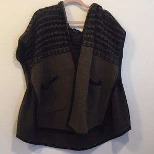 Hooded vest cardigan